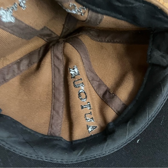 Vintage Beautour embroidered brown and black stitching long bill strap back hat - Picture 4 of 4